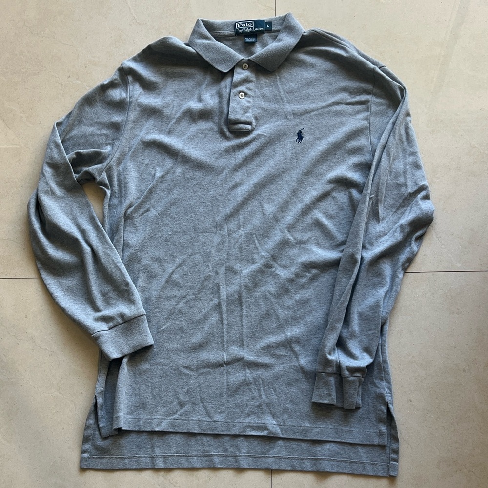 Ralph Lauren Gray Long Sleeve Polo Shirt